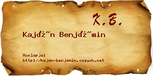 Kaján Benjámin névjegykártya